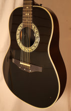 Load image into Gallery viewer, Ovation Model 1755 Custom Balladeer Black Acoustic Electric Guitar Left-Handed (conversion) with case used