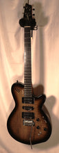 Load image into Gallery viewer, Godin 025503F xTSA Leaftop Trans Black Flame Synth Access + Acoustic Piezo Pickup (LR Baggs Transducer Saddles) with gig bag used