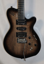 Load image into Gallery viewer, Godin 025503F xTSA Leaftop Trans Black Flame Synth Access + Acoustic Piezo Pickup (LR Baggs Transducer Saddles) with gig bag used