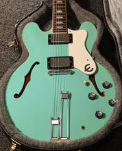 Load image into Gallery viewer, Epiphone Riviera Turquoise Finish Frequensator Tailpiece Semi-Hollow Body Electric Guitar with TKL hard case 1997 Made in Korea Peerless Factory