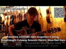 Load and play video in Gallery viewer, Takamine JJ325SRC John Jorgenson 6-string Dreadnought Cutaway Acoustic Electric Gloss Red Stain with case NEW