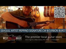 Load and play video in Gallery viewer, Seagull Peppino Signature CW Bourbon Burst Anthem Dreadnought Cutaway Acoustic Electric w/ bag Model # 050581 new
