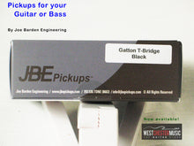 Load image into Gallery viewer, Joe Barden Engineering (JBE Pickups) Gatton T-Style Bridge Pickup Black