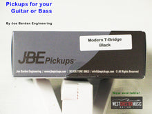 Load image into Gallery viewer, Joe Barden Engineering (JBE Pickups) Modern T-Style Bridge Pickup Black