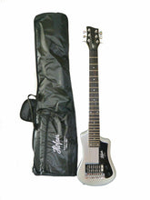 Load image into Gallery viewer, Hofner HCT-SH-SBT-O Shorty Travel Electric Guitar Metallic Silver with gig bag