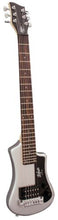 Load image into Gallery viewer, Hofner HCT-SH-SBT-O Shorty Travel Electric Guitar Metallic Silver with gig bag