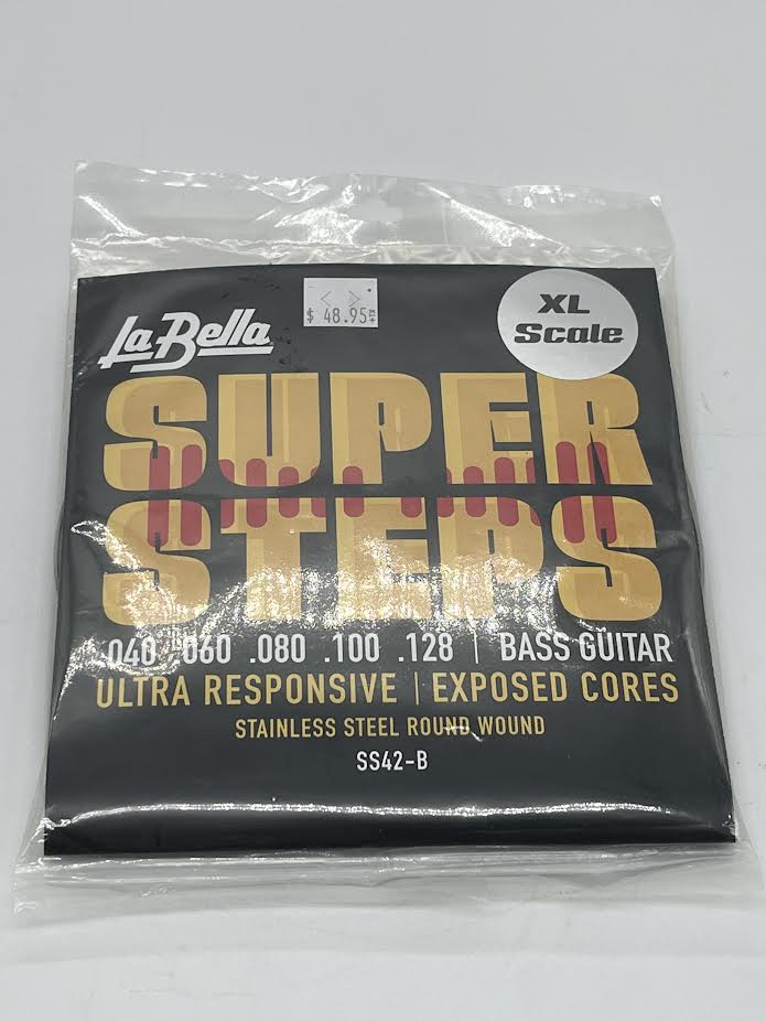 La Bella Super Step XL Scale Ultra Responsive Exposed Cores Stainless Steel Round Wound for 5-String Bass