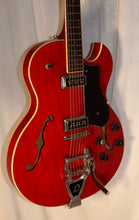 Load image into Gallery viewer, DeArmond Starfire Special Transparent Red Semi-Hollow Electric Guitar with Vibrato Tailpiece used
