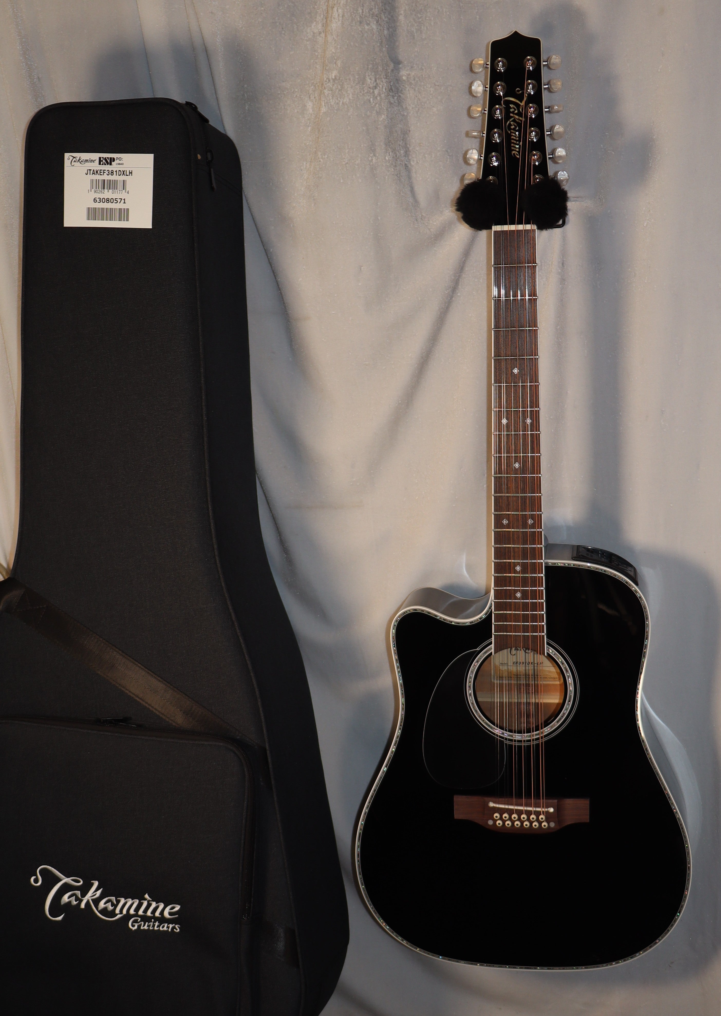 Takamine EF381DX LH Deluxe 12 String Dreadnought Cutaway Left