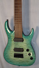 Load image into Gallery viewer, Agile Septor 827 27" Scale 8-String Electric Guitar Ocean Blue Burst Quilt used
