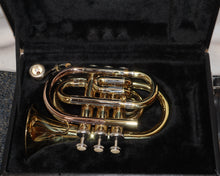 Load image into Gallery viewer, JZ Music Pocket trumpet with case adn mouthpiece used
