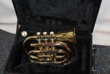 Load image into Gallery viewer, JZ Music Pocket trumpet with case adn mouthpiece used
