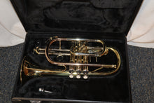 Load image into Gallery viewer, JZ Music Cornet Gold Lacquer with case + Bach 5C mouthpiece used
