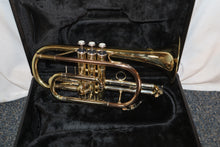 Load image into Gallery viewer, JZ Music Cornet Gold Lacquer with case + Bach 5C mouthpiece used
