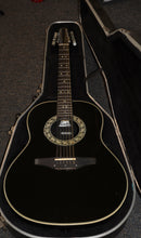 Load image into Gallery viewer, Ovation Model 1755 Custom Balladeer Black Acoustic Electric Guitar Left-Handed (conversion) with case used
