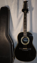 Load image into Gallery viewer, Ovation Model 1755 Custom Balladeer Black Acoustic Electric Guitar Left-Handed (conversion) with case used
