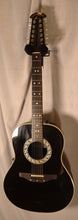 Load image into Gallery viewer, Ovation Model 1755 Custom Balladeer Black Acoustic Electric Guitar Left-Handed (conversion) with case used
