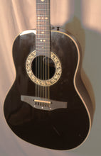 Load image into Gallery viewer, Ovation Model 1755 Custom Balladeer Black Acoustic Electric Guitar Left-Handed (conversion) with case used
