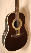 Load image into Gallery viewer, Ovation Model 1755 Custom Balladeer Black Acoustic Electric Guitar Left-Handed (conversion) with case used
