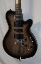 Load image into Gallery viewer, Godin 025503F xTSA Leaftop Trans Black Flame Synth Access + Acoustic Piezo Pickup (LR Baggs Transducer Saddles) with gig bag used
