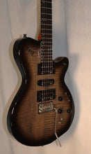 Load image into Gallery viewer, Godin 025503F xTSA Leaftop Trans Black Flame Synth Access + Acoustic Piezo Pickup (LR Baggs Transducer Saddles) with gig bag used
