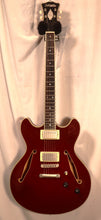 Load image into Gallery viewer, D'Angelico Excel DC Tour Wine Red Double Cutaway Semi Hollow Electric Guitar with gig bag used
