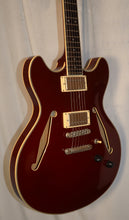 Load image into Gallery viewer, D'Angelico Excel DC Tour Wine Red Double Cutaway Semi Hollow Electric Guitar with gig bag used
