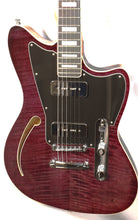 Load image into Gallery viewer, Radix Jarvis Telemaster Flame Purple semi-hollow electric guitar with gig bag used
