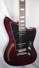 Load image into Gallery viewer, Radix Jarvis Telemaster Flame Purple semi-hollow electric guitar with gig bag used

