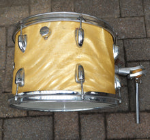 Load image into Gallery viewer, Slingerland 3-piece drum set 22&quot;/16&quot;/13&quot; Satin Gold Flame with hi-hat stand LOCAL PICKUP vintage 1960s
