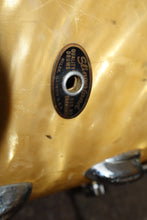 Load image into Gallery viewer, Slingerland 3-piece drum set 22&quot;/16&quot;/13&quot; Satin Gold Flame with hi-hat stand LOCAL PICKUP vintage 1960s
