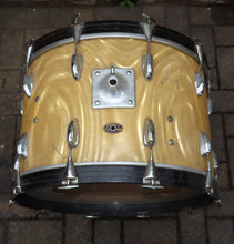 Load image into Gallery viewer, Slingerland 3-piece drum set 22&quot;/16&quot;/13&quot; Satin Gold Flame with hi-hat stand LOCAL PICKUP vintage 1960s

