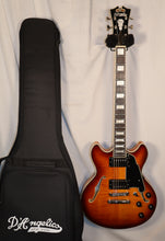 Load image into Gallery viewer, D&#39;Angelico Premier Mini DC Semi-hollowbody Electric Guitar with gig bag used Dark Iced Tea Burst
