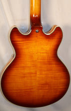 Load image into Gallery viewer, D&#39;Angelico Premier Mini DC Semi-hollowbody Electric Guitar with gig bag used Dark Iced Tea Burst
