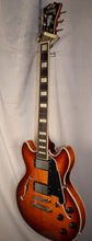Load image into Gallery viewer, D&#39;Angelico Premier Mini DC Semi-hollowbody Electric Guitar with gig bag used Dark Iced Tea Burst
