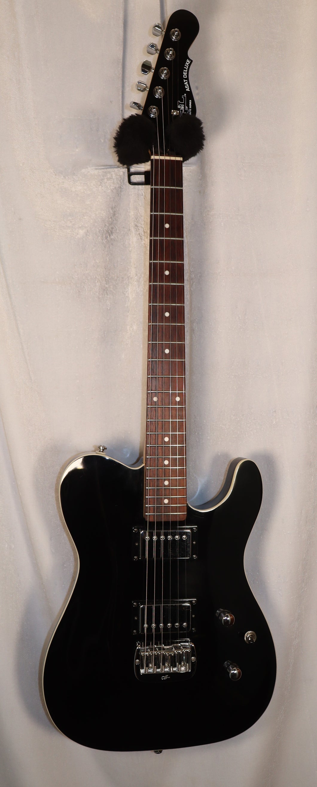 G&L Tribute ASAT Deluxe Carved Top Black Finish electric guitar used