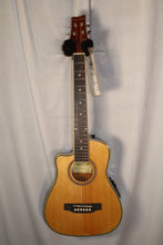 Load image into Gallery viewer, Beaver Creek BCRB50ILCE Left-Handed Mini/Travel Acoustic Electric Guitar with gig bag used Setup for optimal playability
