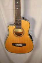 Load image into Gallery viewer, Beaver Creek BCRB50ILCE Left-Handed Mini/Travel Acoustic Electric Guitar with gig bag used Setup for optimal playability
