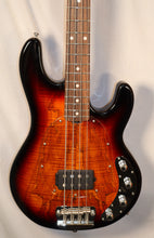 Load image into Gallery viewer, Sterling by MusicMan StingRay Spalted Maple 3-Color Sunburst 4-string electric bass ST-RAY34SM-3TS-R2 used Recently Setup for Optimal Playability

