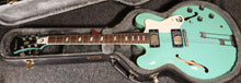 Load image into Gallery viewer, Epiphone Riviera Turquoise Finish Frequensator Tailpiece Semi-Hollow Body Electric Guitar with TKL hard case 1997 Made in Korea Peerless Factory
