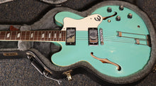 Load image into Gallery viewer, Epiphone Riviera Turquoise Finish Frequensator Tailpiece Semi-Hollow Body Electric Guitar with TKL hard case 1997 Made in Korea Peerless Factory
