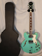 Load image into Gallery viewer, Epiphone Riviera Turquoise Finish Frequensator Tailpiece Semi-Hollow Body Electric Guitar with TKL hard case 1997 Made in Korea Peerless Factory
