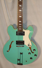 Load image into Gallery viewer, Epiphone Riviera Turquoise Finish Frequensator Tailpiece Semi-Hollow Body Electric Guitar with TKL hard case 1997 Made in Korea Peerless Factory
