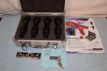 Load image into Gallery viewer, Audix F-50 Band Pack Set of 4 Dynamic Vocal Microphones with Clips and case new old stock
