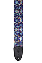 Load image into Gallery viewer, Levy&#39;s MP3SG-001 3″ Wide Polypropylene Guitar Strap With Stained Glass Design In Blue Mirage
