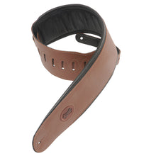 Load image into Gallery viewer, Levy’s 4 1/2″ MSS2-4BRN Signature Brown Garment Leather Guitar Strap With Padding Wrapped In Black Garment Leather.
