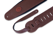 Load image into Gallery viewer, Levy’s 4 1/2″ MSS2-4BRN Signature Brown Garment Leather Guitar Strap With Padding Wrapped In Black Garment Leather.
