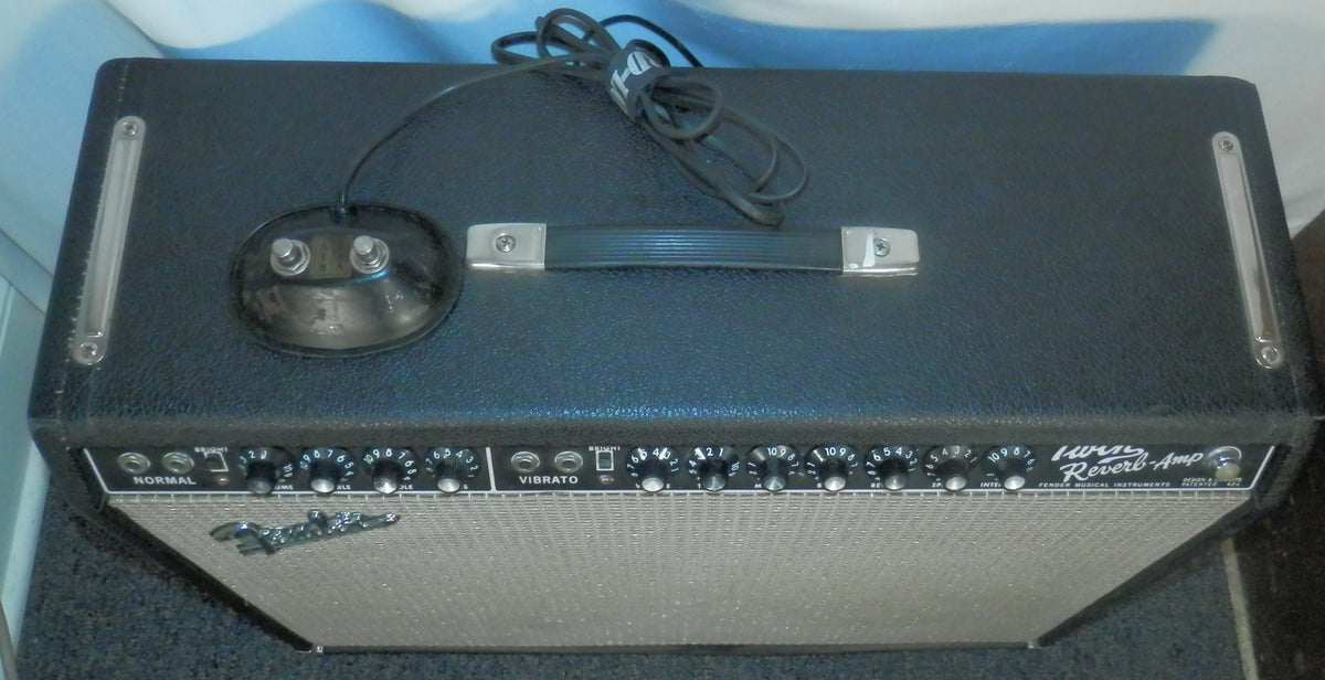 Fender Twin Reverb Amp Black Panel Guitar Tube Combo with cover + foot ...