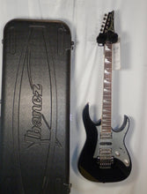 Load image into Gallery viewer, Ibanez RG350EXZ Black/Silver 24-fret locking tremolo electric guitar w/ case + Dimarzio humbuckers
