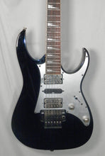 Load image into Gallery viewer, Ibanez RG350EXZ Black/Silver 24-fret locking tremolo electric guitar w/ case + Dimarzio humbuckers
